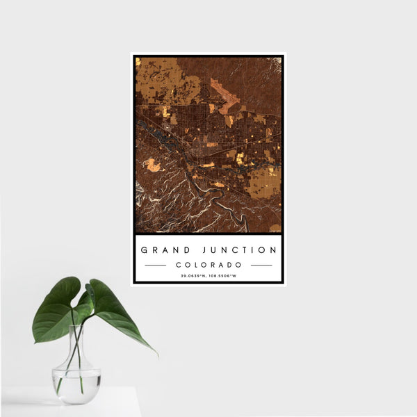 Grand Junction - Colorado Map Print in Ember