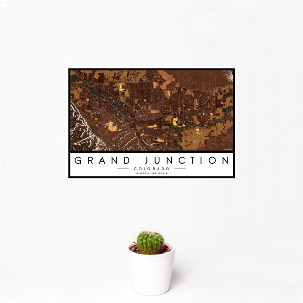 Grand Junction - Colorado Map Print in Ember