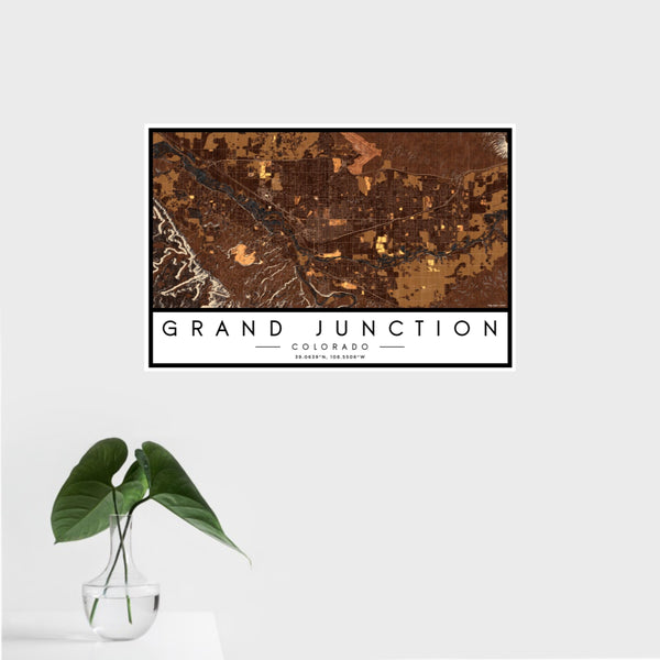 Grand Junction - Colorado Map Print in Ember