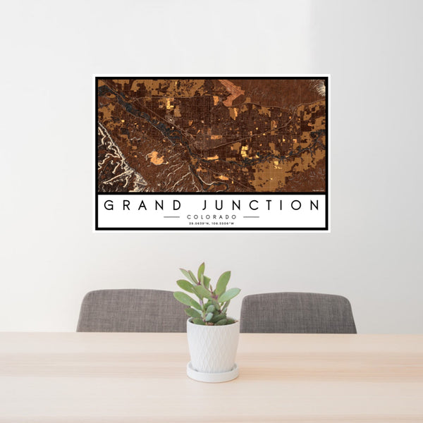 Grand Junction - Colorado Map Print in Ember