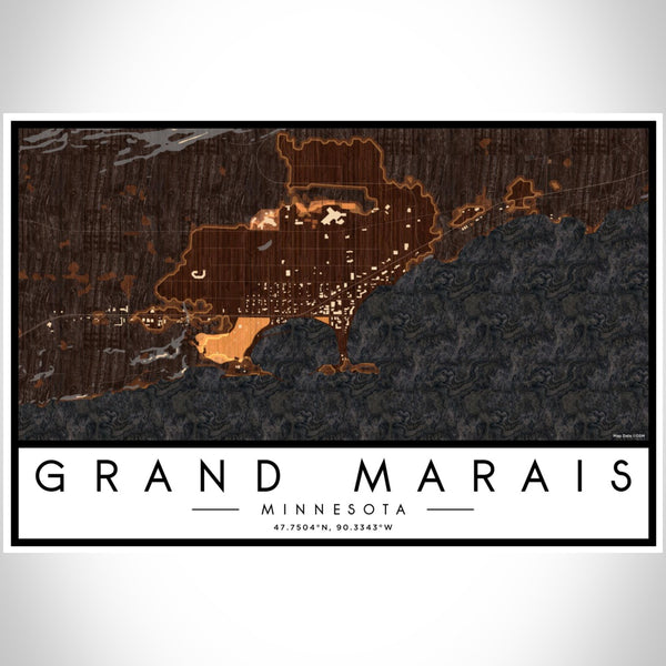 Grand Marais - Minnesota Map Print in Ember