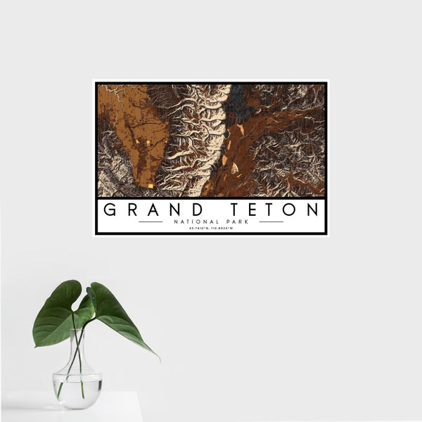 Grand Teton - National Park Map Print in Ember