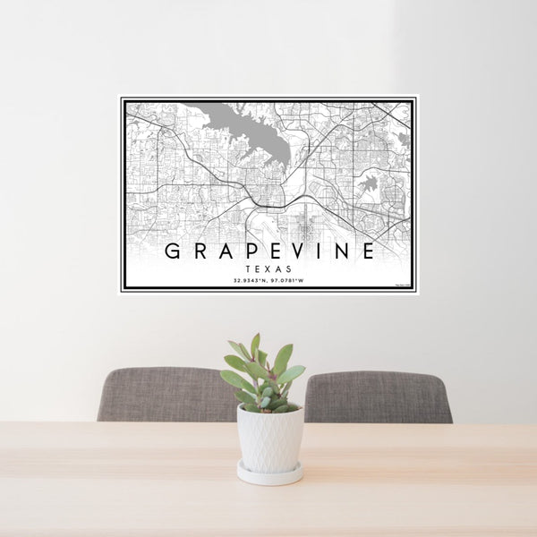 Grapevine - Texas Classic Map Print