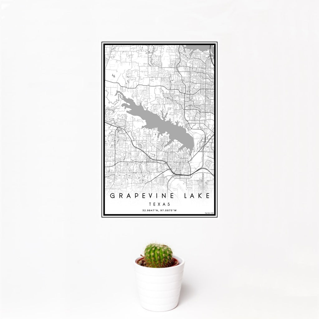 Grapevine Lake - Texas Classic Map Print