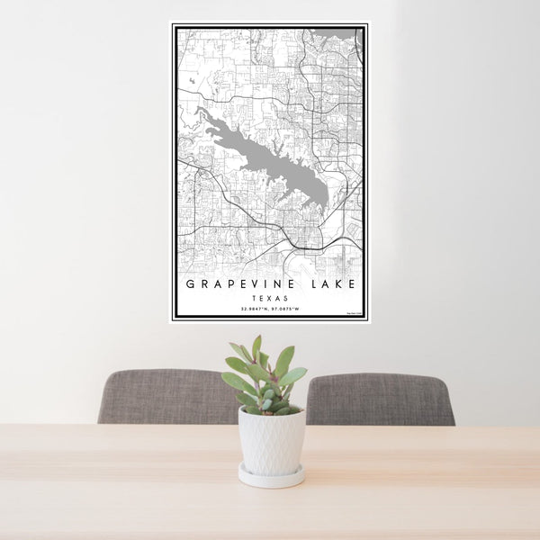 Grapevine Lake - Texas Classic Map Print