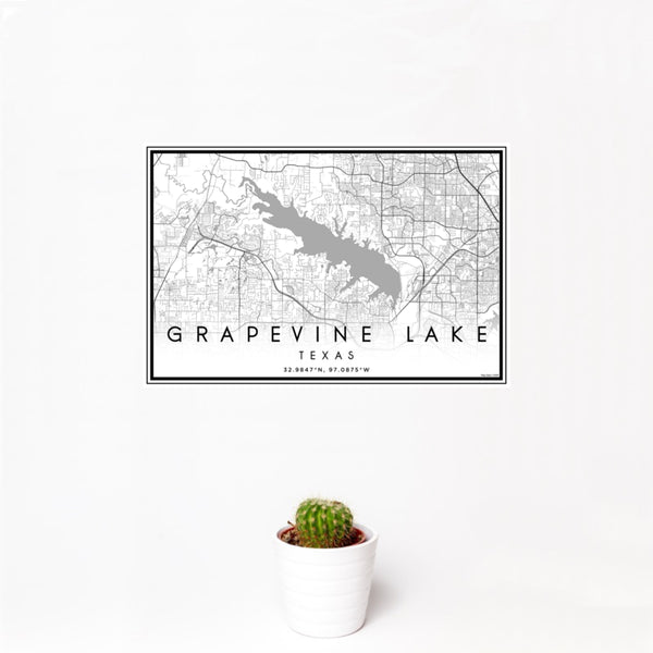 Grapevine Lake - Texas Classic Map Print