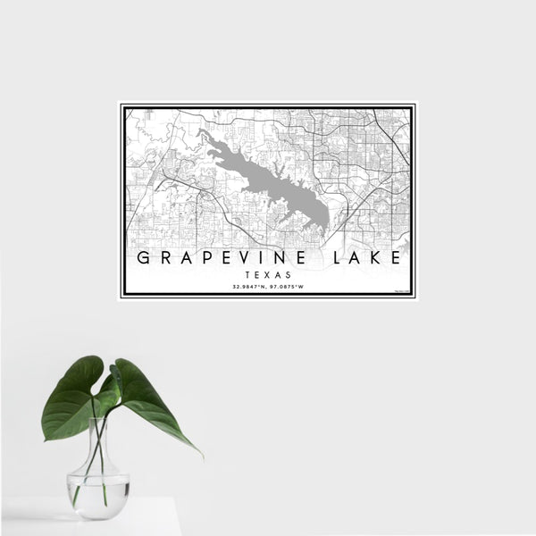 Grapevine Lake - Texas Classic Map Print