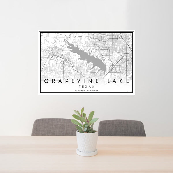 Grapevine Lake - Texas Classic Map Print