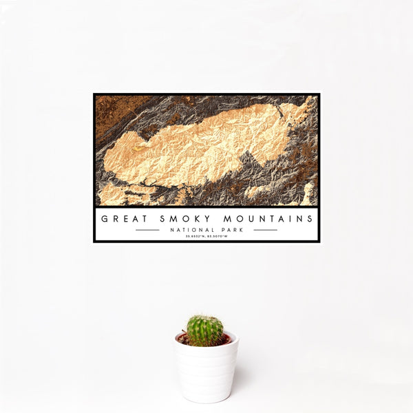 Great Smoky Mountains - National Park Map Print in Ember
