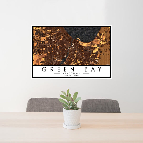 Green Bay - Wisconsin Map Print in Ember
