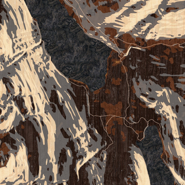 Green River Lakes Wyoming Map Print in Ember Style Zoomed In Close Up Showing Details