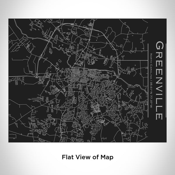 Greenville - North Carolina Map Bottle with Bamboo Top in Matte Black