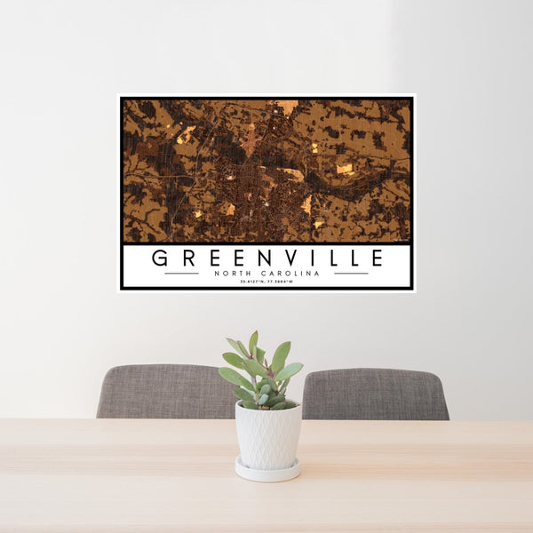 Greenville - North Carolina Map Print in Ember
