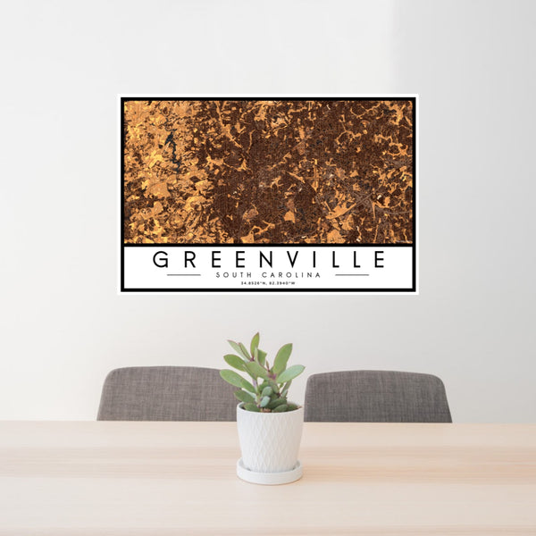 Greenville - South Carolina Map Print in Ember