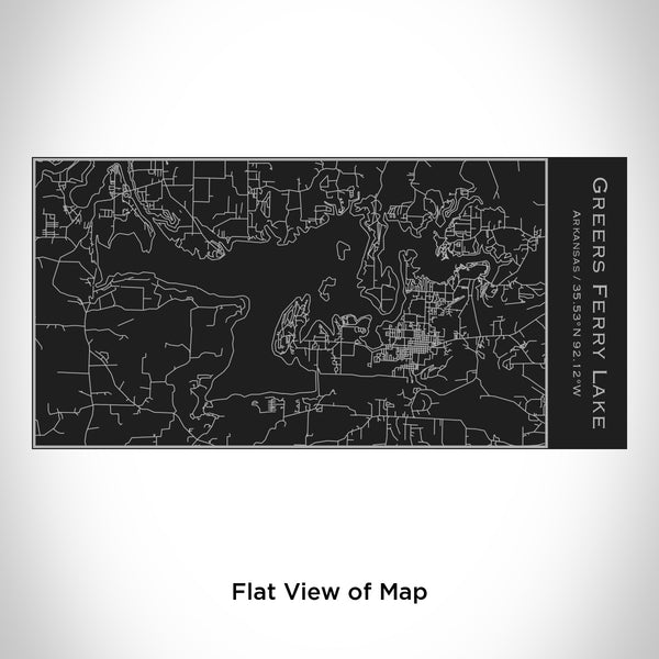 Rendered View of Greers Ferry Lake Arkansas Map Engraving on 17oz Stainless Steel Insulated Cola Bottle in Black
