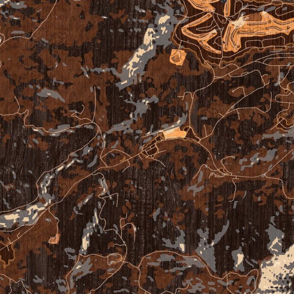 Groveland California Map Print in Ember Style Zoomed In Close Up Showing Details