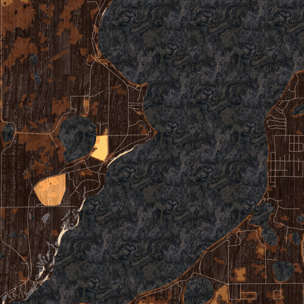 Gull Lake Minnesota Map Print in Ember Style Zoomed In Close Up Showing Details