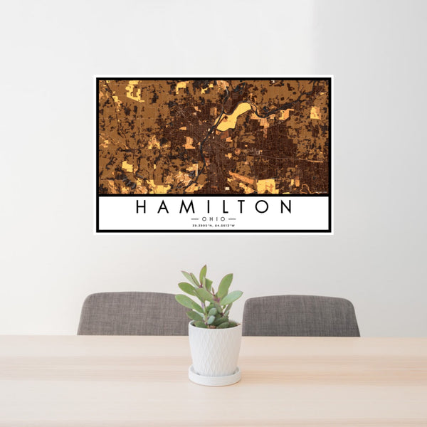 Hamilton - Ohio Map Print in Ember