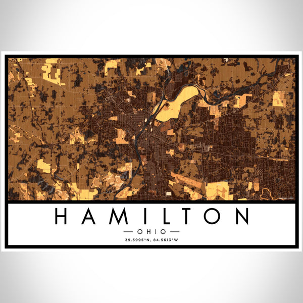 Hamilton - Ohio Map Print in Ember