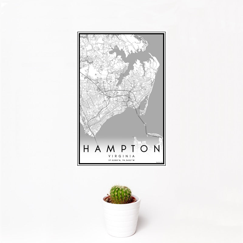 Hampton - Virginia Classic Map Print