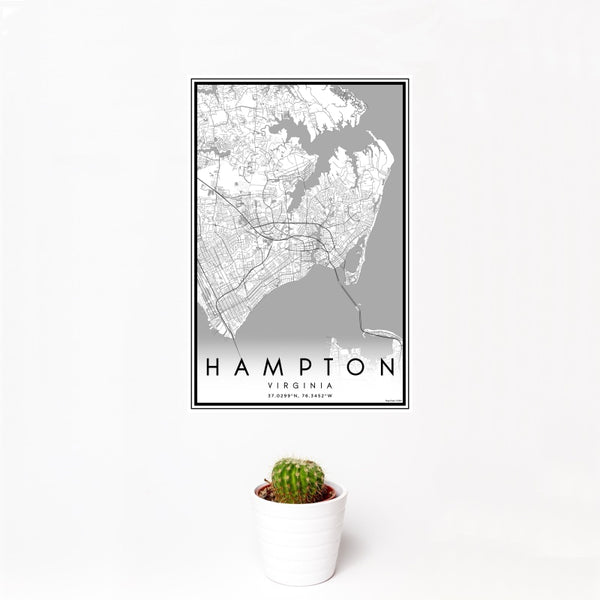 Hampton - Virginia Classic Map Print