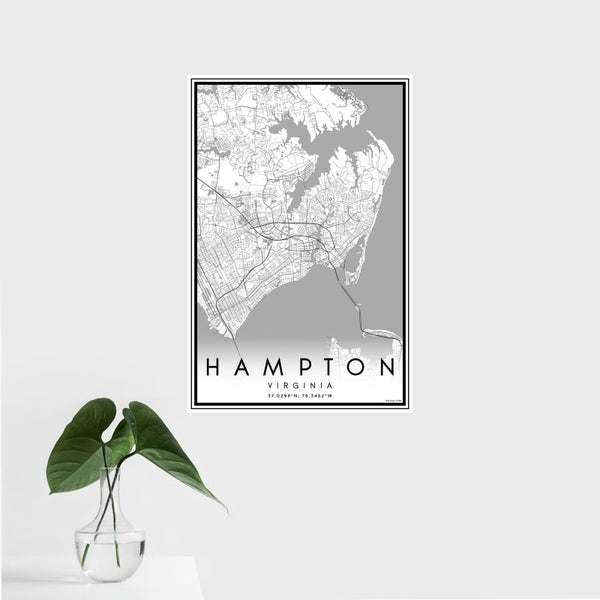 Hampton - Virginia Classic Map Print