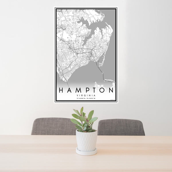 Hampton - Virginia Classic Map Print