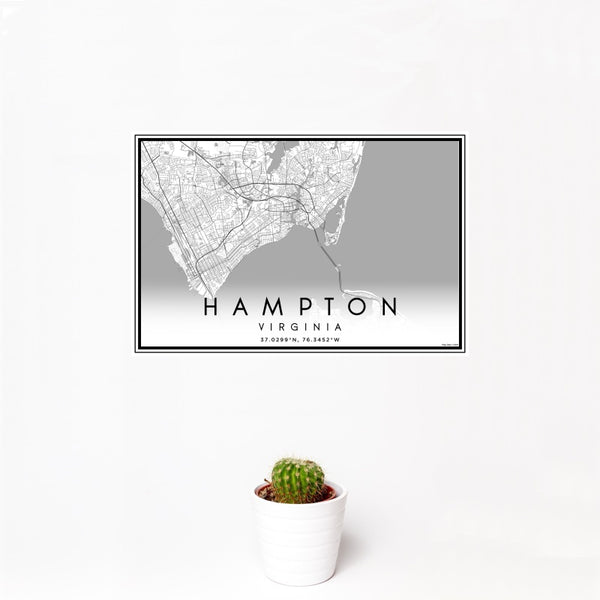 Hampton - Virginia Classic Map Print