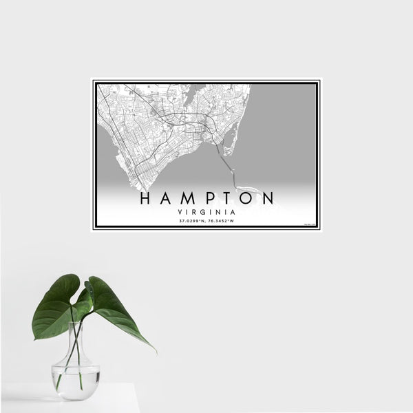 Hampton - Virginia Classic Map Print