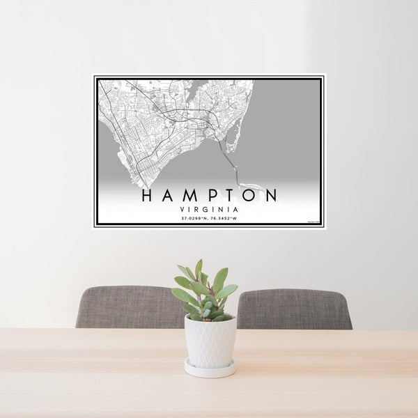Hampton - Virginia Classic Map Print