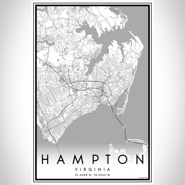 Hampton - Virginia Classic Map Print