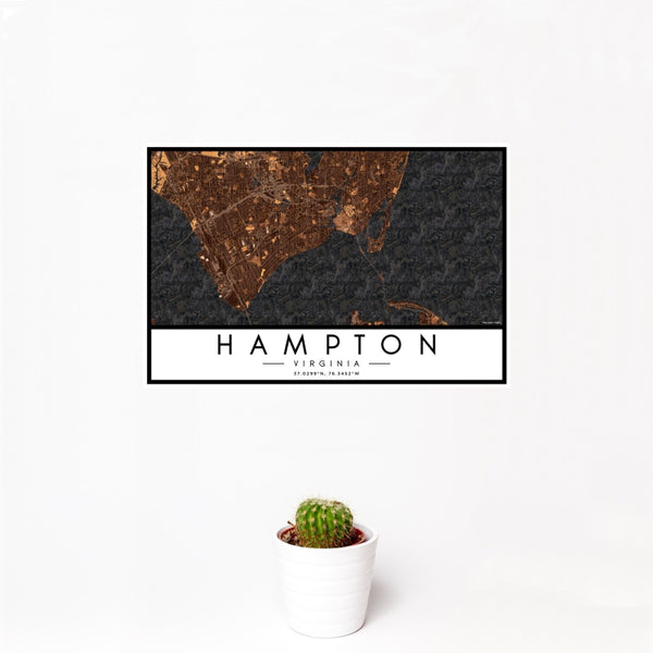 Hampton - Virginia Map Print in Ember