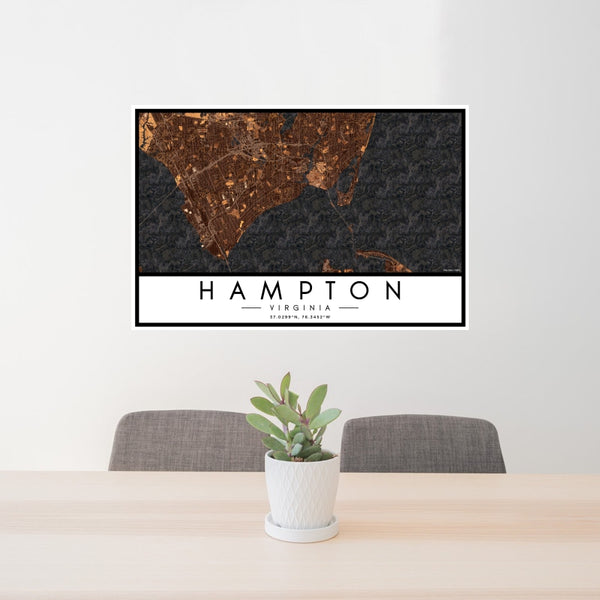Hampton - Virginia Map Print in Ember