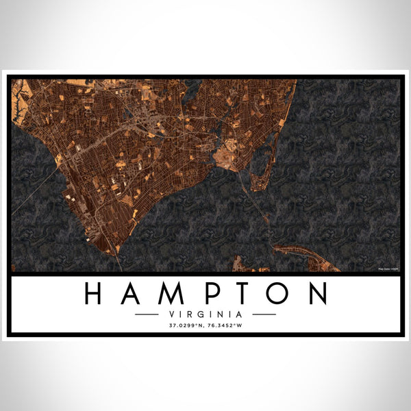 Hampton - Virginia Map Print in Ember