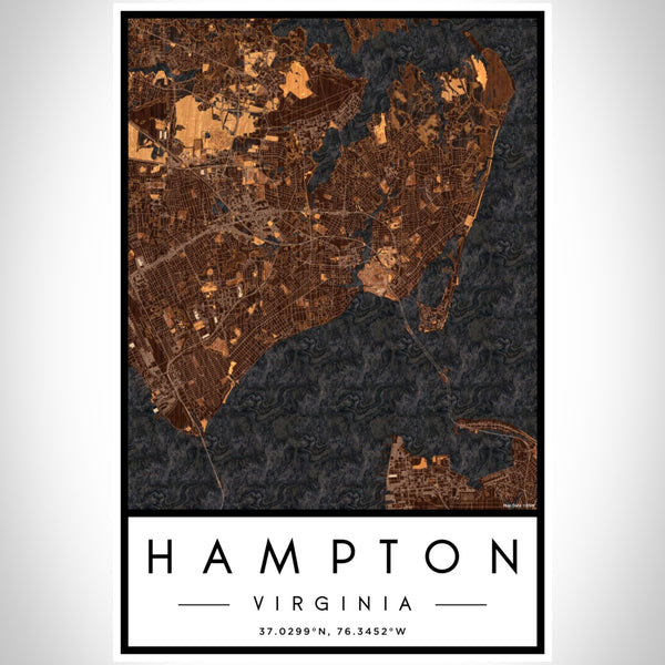 Hampton - Virginia Map Print in Ember
