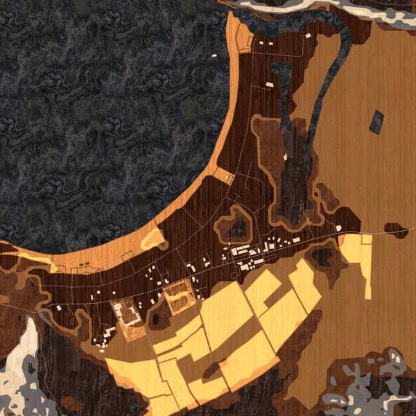 Hanalei - Hawaii Map Print in Ember