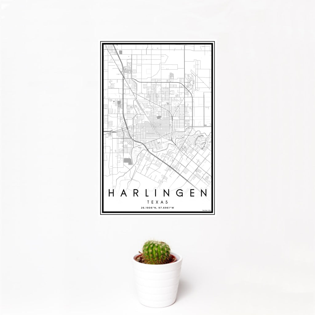 Harlingen - Texas Classic Map Print