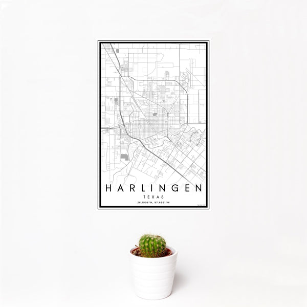 Harlingen - Texas Classic Map Print