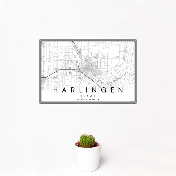Harlingen - Texas Classic Map Print