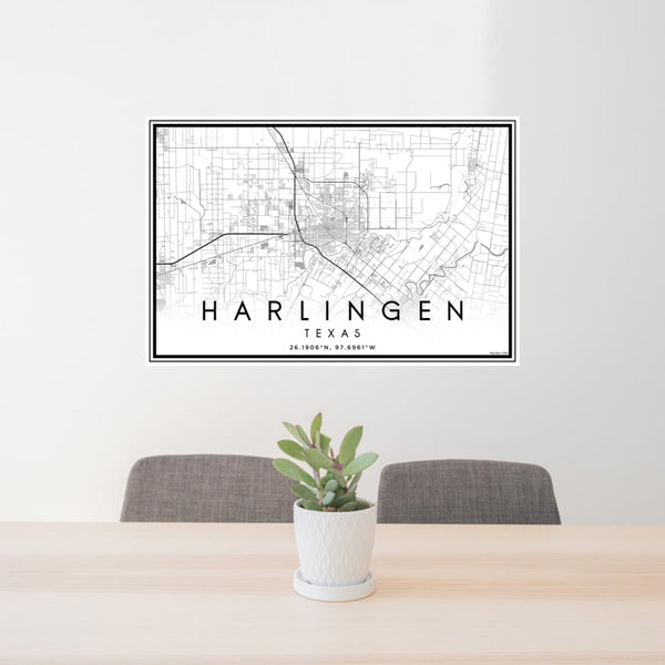 Harlingen - Texas Classic Map Print