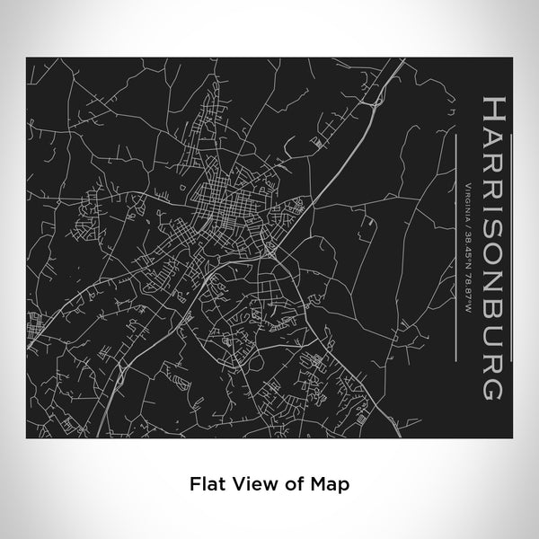 Harrisonburg - Virginia Map Bottle with Bamboo Top in Matte Black