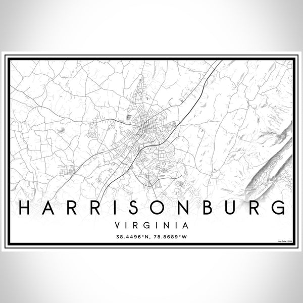Harrisonburg - Virginia Classic Map Print