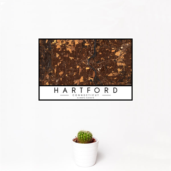 Hartford - Connecticut Map Print in Ember