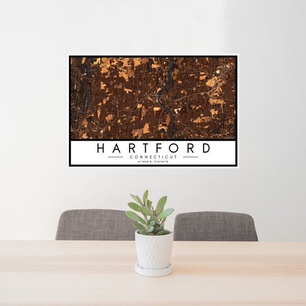Hartford - Connecticut Map Print in Ember