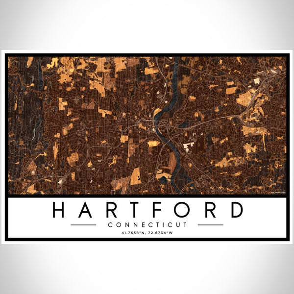 Hartford - Connecticut Map Print in Ember