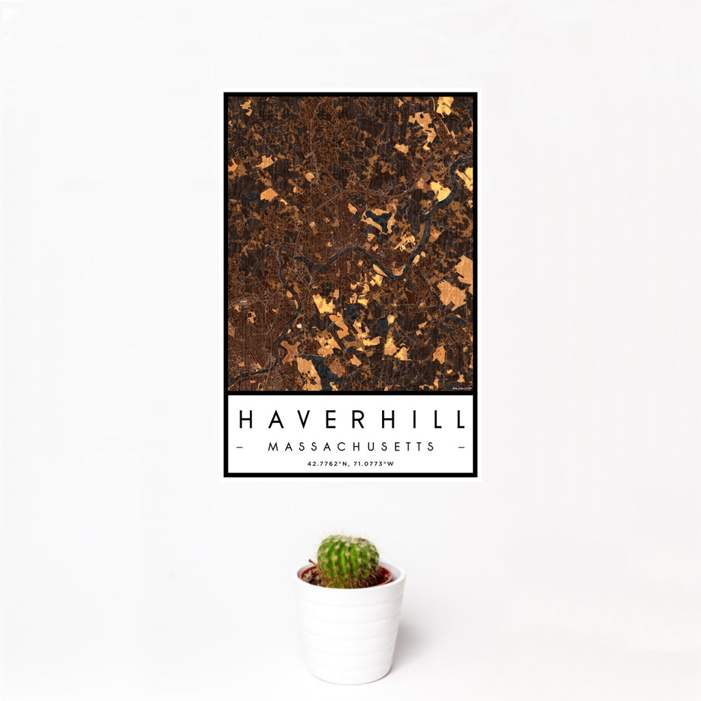 Haverhill - Massachusetts Map Print in Ember