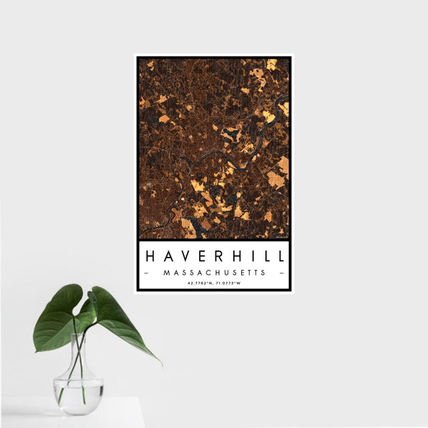 Haverhill - Massachusetts Map Print in Ember