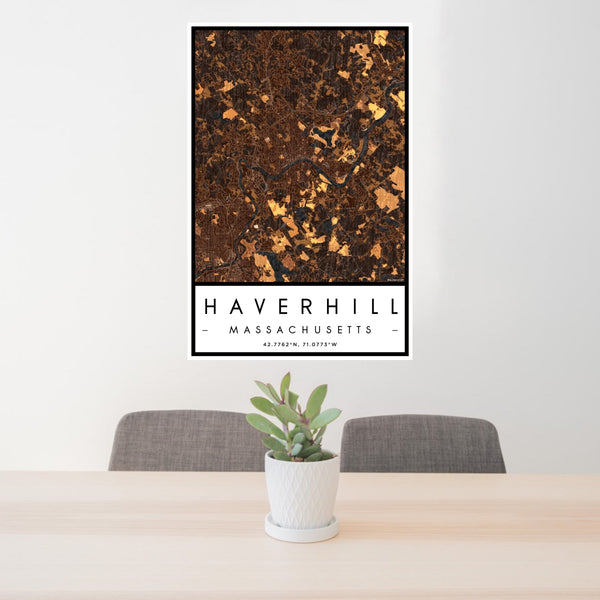 Haverhill - Massachusetts Map Print in Ember