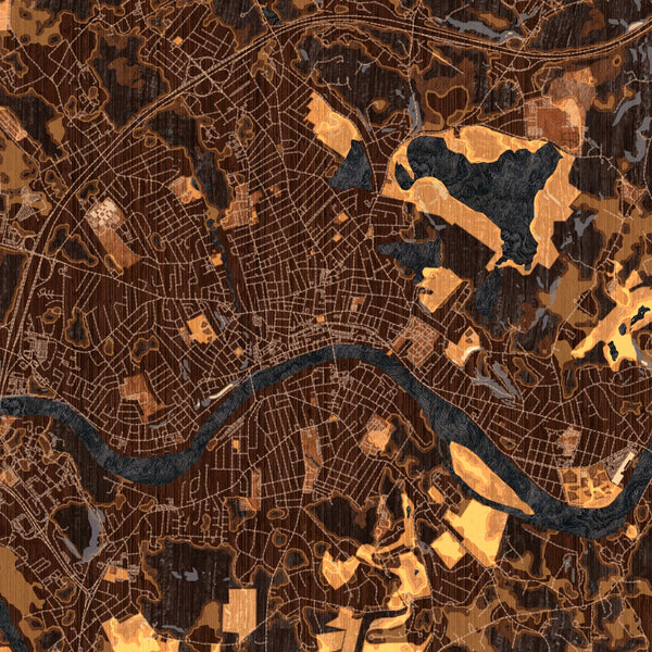 Haverhill - Massachusetts Map Print in Ember