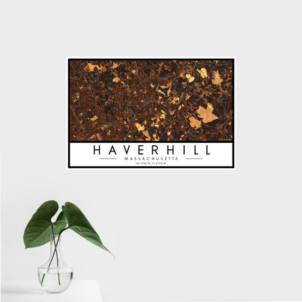 Haverhill - Massachusetts Map Print in Ember